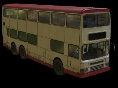 non-air conditioner Double Decker Hong kong Bus 3D model
