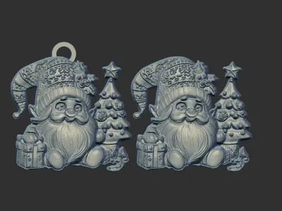 christmas gnome with tree decor  3D print model