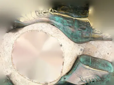 Modelo 3D de monumento a los Zapatos viejos Cartagena Colombia Low-poly 3D model