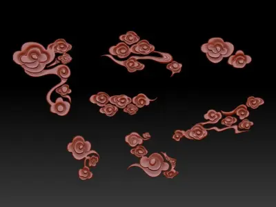 ZBrush  Brush Wedding Decoration foam Sculpture Xiangyun STL 3D print model