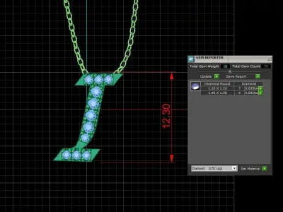 Jewelry Alphabet Pendant I 3D print model