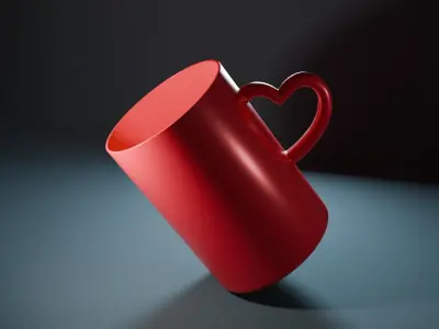 TAZA MANGO DE CORAZON - CUP Free 3D print model
