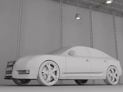 Aoudi A5 sportback Low-poly 3D model