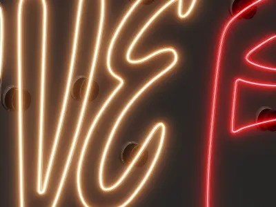 Neon Light Lamp 02 3D model