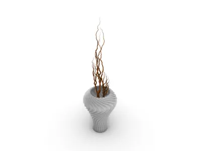 Wavy Plants Vase 3D model