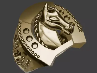 Horse Ring - Modern Horseshoe 3D print model