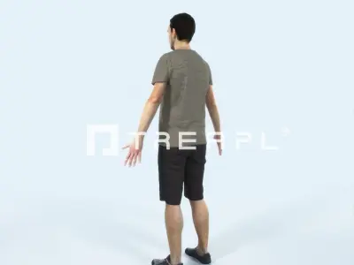 Jest 01F Animated Rigged Summer Casual Man Low-poly 3D model