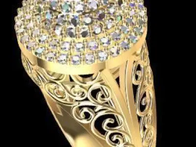 Diamond Circle Rings Texture 3D print model 3D 3D print model