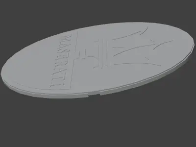 Maserati emblem Low-poly 3D model