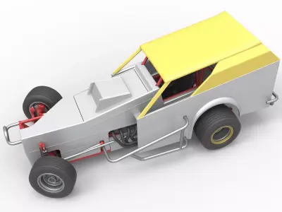 Vintage Dirt Modified stock car V7 while turning  Scale 1 to 25 3D print model