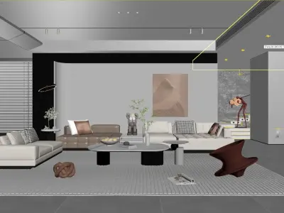 Living Room Interior Scene 3D model