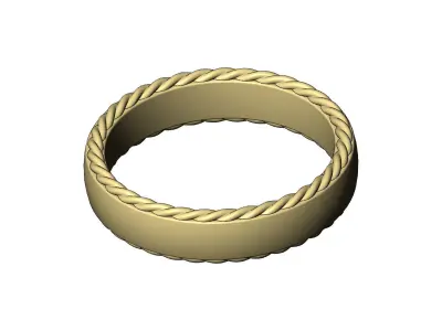 Rope sides fashion cigar band US sizes 6to10 3D print model