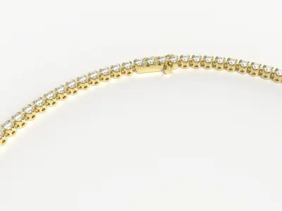 Diamond Tennis necklacet heart 3D print model