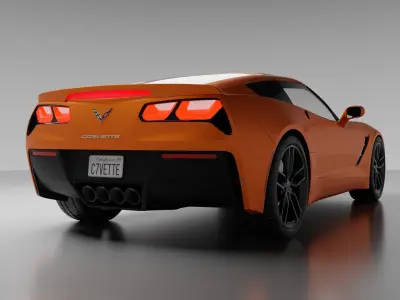 CAR - Corvette C7  Low-poly 3D model