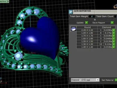 Stylish Proposal Heart Diamond Ring 3d Printable Model 3D print model