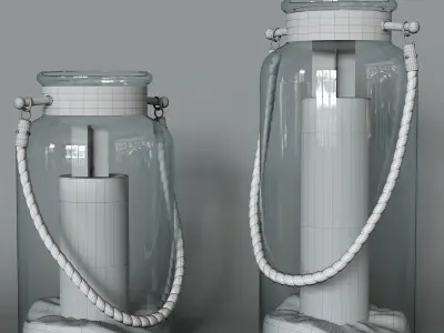Candle in a jar Low-poly 3D model