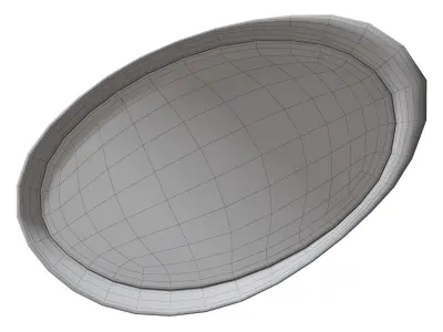 Asymmetrical Wooden Frame Mirror Low-poly 3D model