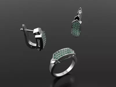 Diamond set 3D print model
