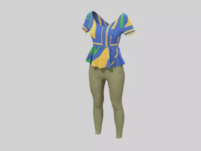 Blouse with Leggings 3D model