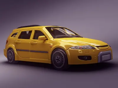 Station Wagon 2 Low-poly 3D model