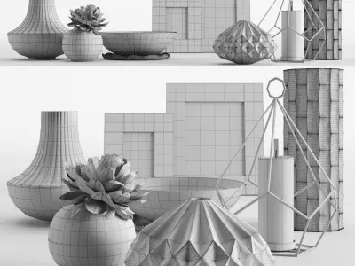 Decorative Set 1 by Kelly Hoppen Low-poly 3D model