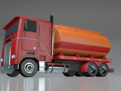 Freightliner-tank semi truck with tank 3D model