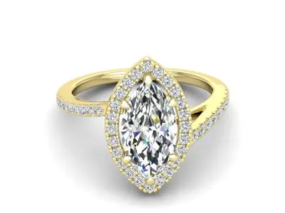 Engagement ring Vanessa all shapes Collection  3D Model Pack