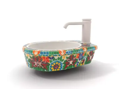 Colorful Mosaic Basin model pack Low-poly 3D model