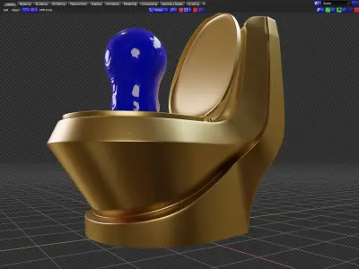 LUXURY TOILET The GOLDEN Toilet Free 3D model