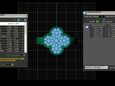 Diamond clover ring design replica 3D print model