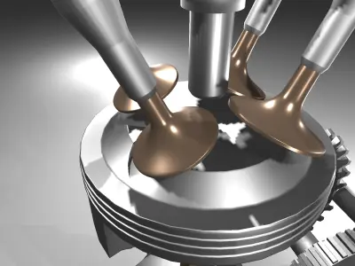 motorcycle engine cutaway model 3D  3D model