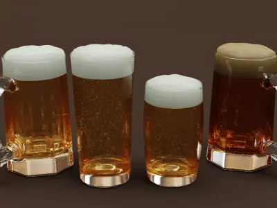 Drink Set - Beer Glasses 3D model