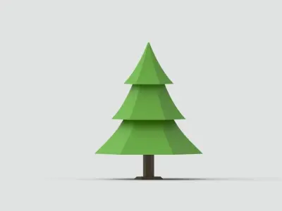 Tree Lowpoly christmas Free low-poly 3D model