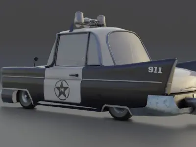 Low Poly Stylized Police Car Low-poly 3D model