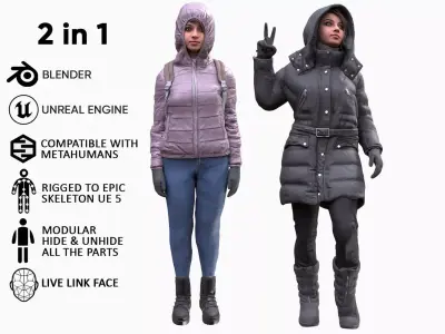 Womens Winter Outfits  3D Model Collection