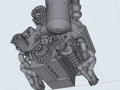 Pro Mod Kaase BBF V8 Mountain Motor Drag Racing 3D print model