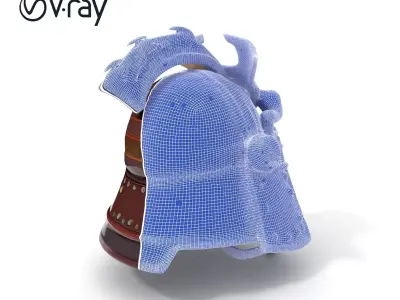 Samurai Helmet Model Pack with PBR Textures Low-poly 3D model