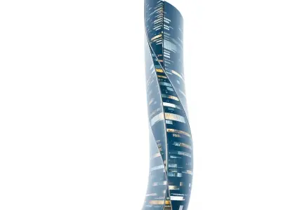 Twisting Glass Tower model pack Low-poly 3D model