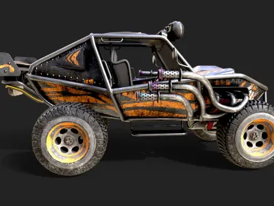 Exploration Buggy Dune Low-poly 3D model