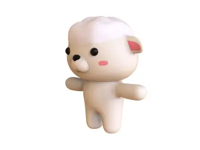 Chubby Sheep Animated for Games Low-poly 3D model