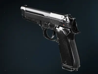 Beretta M9 Low-poly 3D model