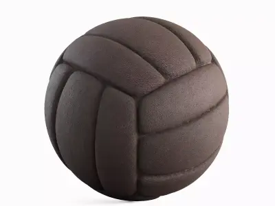 Old Leather Volleyball Ball 03 3D model
