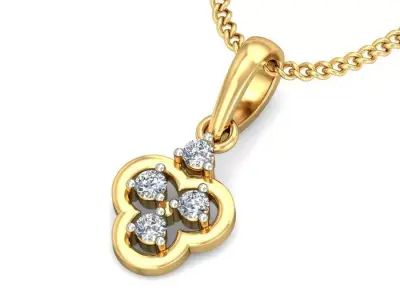 Solitaire Women Pendant 3dm STL OBJ FBX Renders Details 3D print model 12