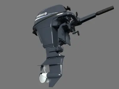 Yamaha F15 Outboard Portable Engine 3D model