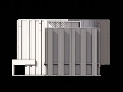 01 Office Building With Colored Panels 3D model