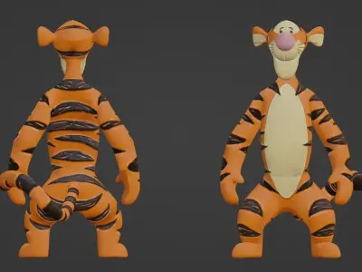 Winnie the pooh - Tigger rigged 3D model