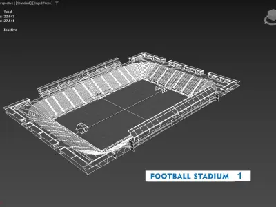 AR VR Game Low Poly Football Stadium Low-poly 3D model Low-poly 3D model
