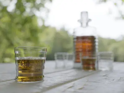 Whisky Decanter Bottle With Texture Nodes Low-poly 3D model