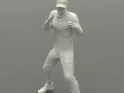 Racing driver with Cap fighting 3D print model