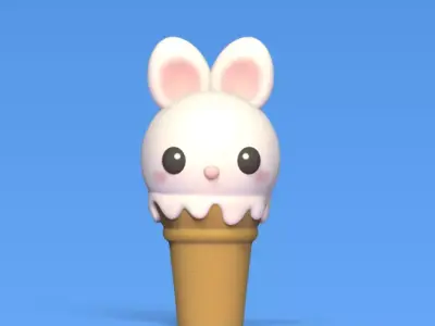 Bunny Ice cream 3D print model